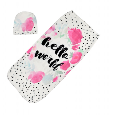 

2PcsSet Newborn Swaddle Blanket Baby Cocoon Sleeping Bag Muslin Wrap Headband