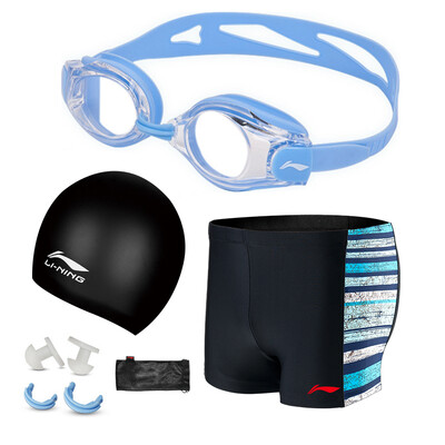 

LINING swimming goggles swimming cap five-piece set LSJK666-1 sky blue L