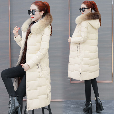 

Over-the-knee padded winter new slim mid-length down cotton coat 90228