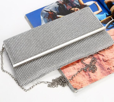 

Womens Diamond Evening Bag with Chain