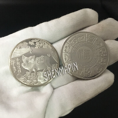 

2019 Fu Pig Commemorative Coin Year of Pig Delivers Money Coins Collection New Year Gift Gold Plated Silver Plated New style