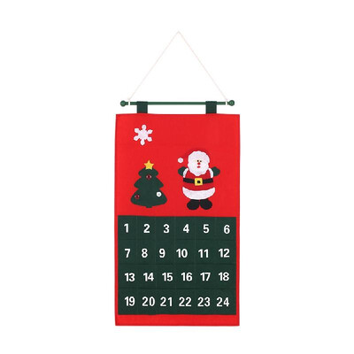 

Christmas Santa Advent Calendar Xmas Non-woven Fabric Countdown Wall Hanging Calendar Christmas Decoration Ornaments