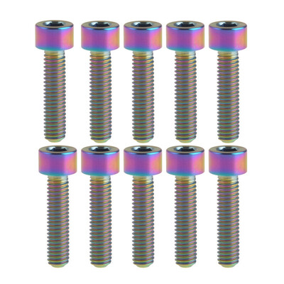 

10Pcs M6X25 Titanium GR5 M6x25mm Ti Bolts Screws Allen Head Socket Head Cap Rainbow Glod Finish