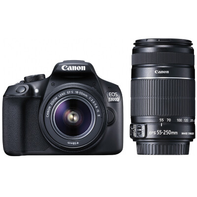 

Canon EOS 1300D (EF- 18-55mm f / 3.5-5.6 IS II & EF- 55-250mm f / 4-5.6 IS II) SLR dual lens kit