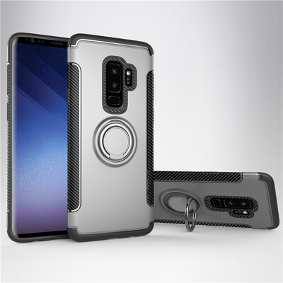 

Fecoprior Back Cover For Samsung Galaxy S9 Plus Case Car Holder Stand Hard PC Silicon Ring Suction Bracket Celulars