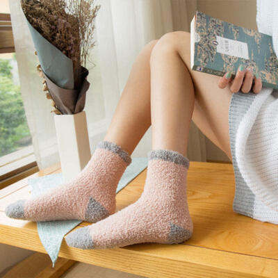 

Fashion Socks Cashmere Thicken Coral Winter Women Cute Casual Warm Socks Hot A6