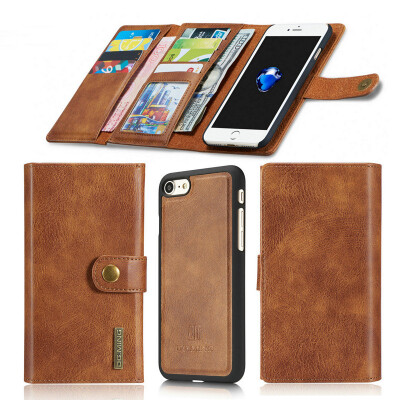 

New iPhoneX Mobile Shell Wallet Flip Samsung Mobile Shell Multifunction 2in1 Mobile Phone Case Brown