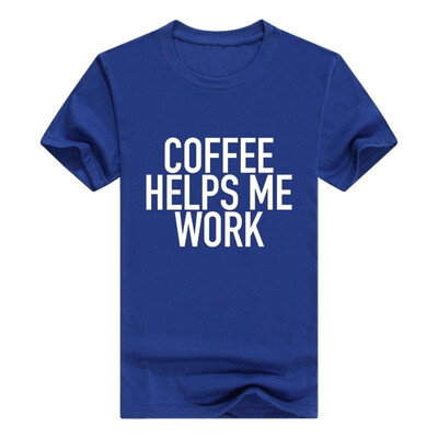 

Coffee Helps Me Work - Fun Caffeine Loving Men Cotton T-Shirt