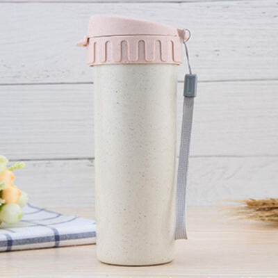 

Travel Mug Coffee Tea Sport Water Bottle Straw Wheat Plastic Cup Eco Friendly UK