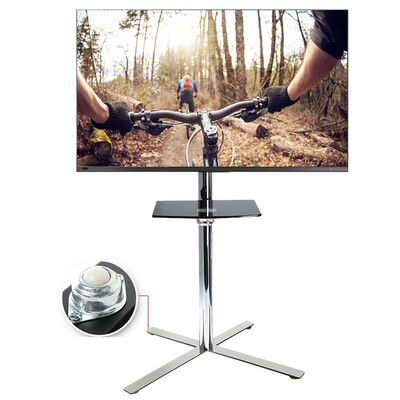 

FLEXIMOUNTS C02 Stainless Mobile TV Cart LCD Stand for 32-60 4K LCD LED Plasma Flat Panel Screen