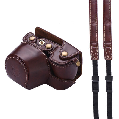 

PU Leather Camera Case Bag with Camera Shoulder Strap for Sony Alpha A6300 A6000