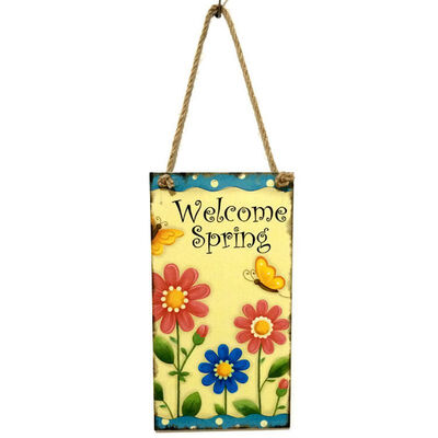 

UpperX Wooden tag greeting sign hanging door decoration hanging wall artist home decor