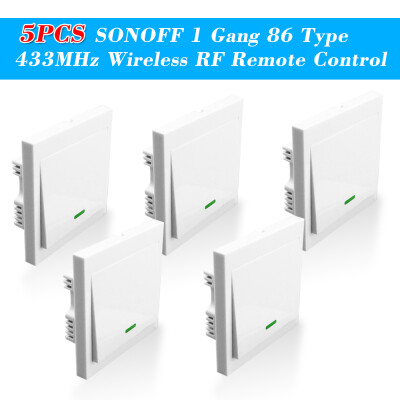 

5PCS eWeLink Push Button Wall Light Switch Remote Controller 3 Gang 86 Type ONOff Switch Panel 433MHz Wireless RF Remote Control