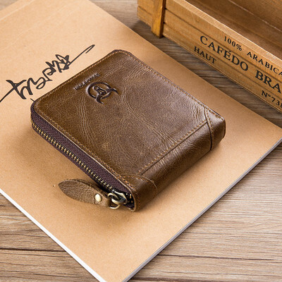 

BULLCAPTAIN 2018 New Arrival Mens Wallet Cowhide Coin Purse Designer Brand Wallet clutch leather wallet man wallets&purses