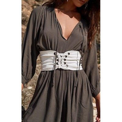 

Women Lady Fashion Wide Buckle Elastic Stretch Corset Waistband Waist Belt New