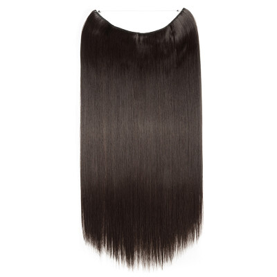 

Invisible Wire No Clips in Hair Extensions Secret Fish Line Hairpieces Silky Straight real natural Synthetic