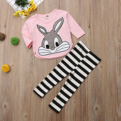 

2PCS Baby Girls Outfits T-shirtPants Set Toddler Autumn Clothes Tracksuit UK