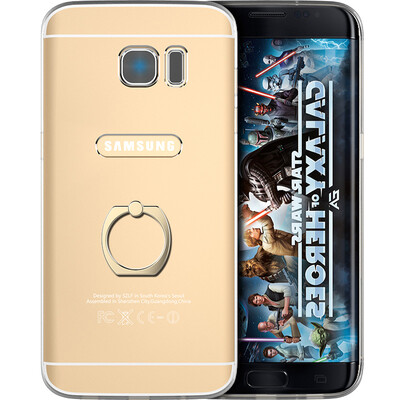 

Cool Le Feng S7edge phone shell creative metal clasp buckle cover bracket shatter-resistant shell for Samsung S7 edge G9350 gold