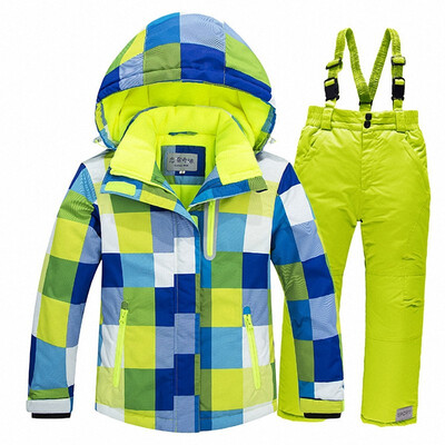 

degrees 2018 Children Ski Suit Set Thick Waterproof Teenage Girl Boy Cold-proof Outdoor Clothes Windproof Winter Suits Kids