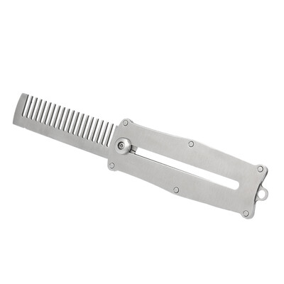 

Beard Comb Male Mustache Shaving Brush Stainless Steel Pocket Comb Facial Hair Brush