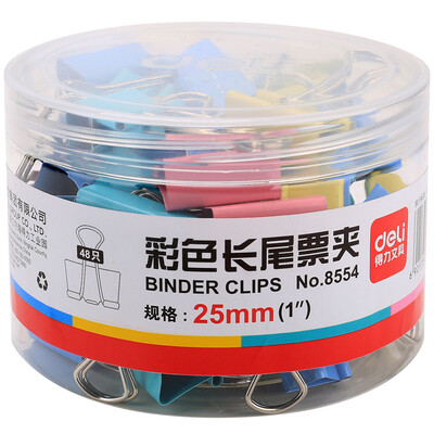 

Deli 8554 25mm color long tail clip long tail ticket 48 tube