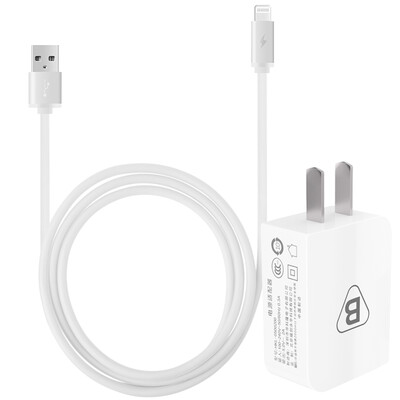 

BIAZE Apple 876 data cable 1 m silver 5V 2A mobile phone flat panel charger iPhone5 6s 7 Plus 8 X new iPad Air Mini suit M2 K3