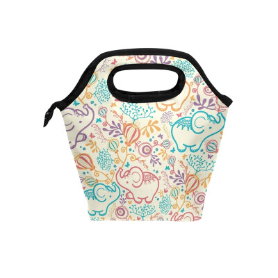 

Lunch Bag Tote Bag Cute Elephant Travel Picnic Organizer Lunch Holder Handbags Lunch Bag Box for Office