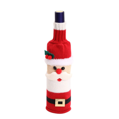 

Christmas Wine Bottle Cover Bag Santa Claus Snowman Champagne Wrap Clothes for Table Holiday Decorations Gift