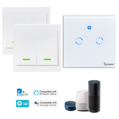 

1PCS SONOFF T1 3 Gang Smart WiFi Wall Light Switch 433MHz RFAPPTouch Control Timer UK Panel Compatible with Google HomeNest & A