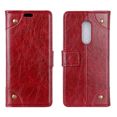 

MOONCASE Millet red rice 5 copper buckle nappa leather case - wine red