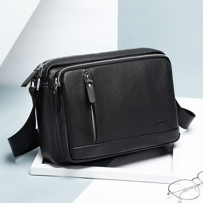 

Golf GOLF Mens Shoulder Bag Soft Leather Messenger Bag Business Casual Mens Bag D9BV42957J Black