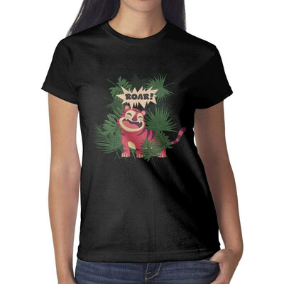 

Colorful Tiger Art Painting Womens Black t Shirts Cute Pretty Women Cotton T-Shirts