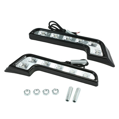 

2PCS Daytime Running Light Bright 6 LED L Type Super White DRL 12V Car Front Fog Driving Lamp