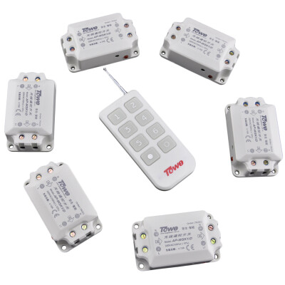 

With the TOWE AP-WSK1 D-6 six wireless intelligent remote control switch controller a control more than 220V