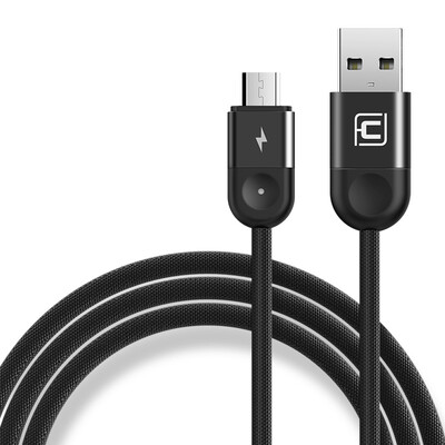 

Cafele USB Micro USB Cable with LED Light Fast Charging Cable Micro USB for Xiaomi Huawei Aluminum Alloy Interface 120cm