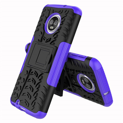 

Fivice Motorola Moto G6 2018 Case TPU anti-fall tire pattern back clip bracket phone case