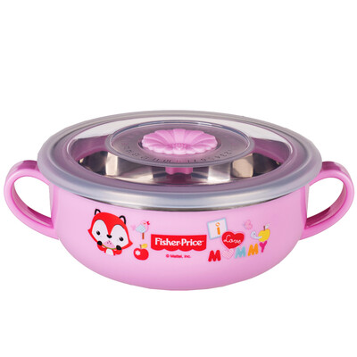 

Fisher-Price Детские посуды Противоюзовый герметический теплоизоляционный стакан из нержавеющей стали+ чашка + РР ложка FP-8018C желтого