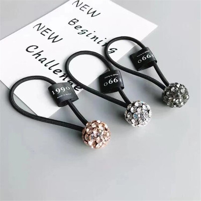 

Korean Simple Headwear Crystal Ball Elastic Hair Bands Women Fashion Hair Accessories