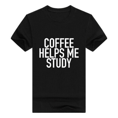 

Coffee Helps Me Study - Funny Student Men Cotton T-Shirt