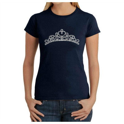 

Womens Word Art T-Shirt - Princess Tiara- LA Pop Art