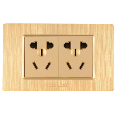 

Delixi DELIXI switch socket panel 118 four five-hole 20-hole socket drawing gold series