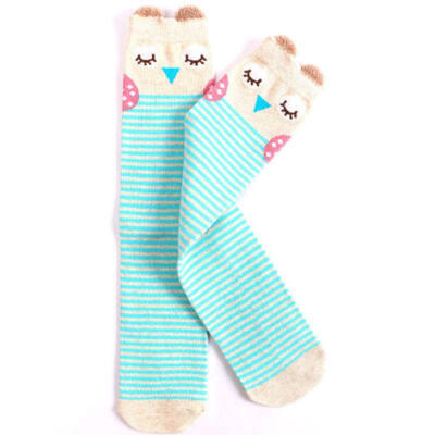 

Lovely Kids Girls Cartoon Animals Socks Knee High Hosiery Stocking Combed Cotton