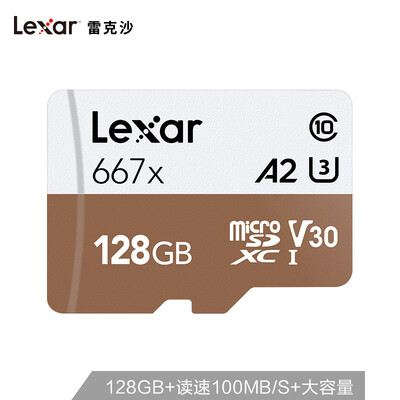 

Lexar 128GB TF MicroSD memory card C10 U3 V30 A2 Read 100MBs Write 90MBs High speed stable without speed 667x