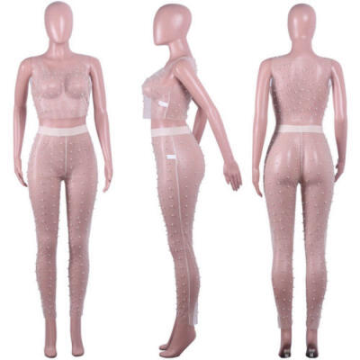 

Women Ladies Long Sleeve See Through Mesh Fishnet Crop Top T-Shirt Panties Set