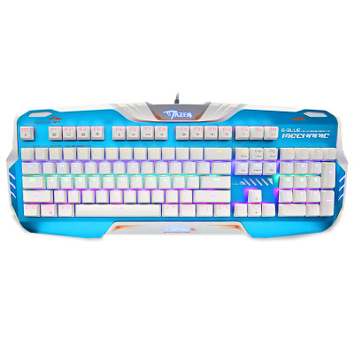 

Yibo (E-3LUE) K729 six-color mixed light mechanical keyboard 104 key white green axis