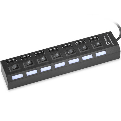 

Fujikaibai (Кабос) компьютер USB разветвитель УСП ноутбук перетащить семь мульти-интерфейс концентратора расширитель без переключения питания концентратора черный