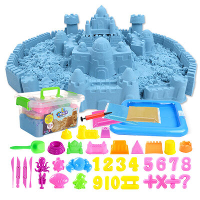 

Pei Pei Le PEIPEILE Caisha children&39s handmade toys DIY clay sand every household toys 5 pounds blue