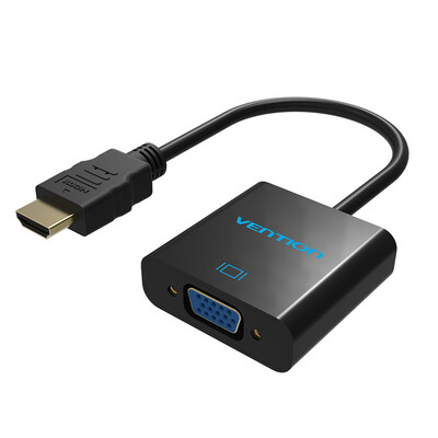 

WDC (VENTION) Преобразователь HDMI в VGA Преобразователь линейного изображения HD Линия преобразования проектора ПК 0,15 м черный VAA-V03