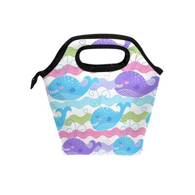 

Lunch Bag Tote Bag Cute Whale Travel Picnic Organizer Lunch Holder Handbags Lunch Bag Box for Office