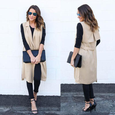 

Celeb Womens Casual Loose Long Duster Coat Jacket Cardigan Suit Vest Waistcoat